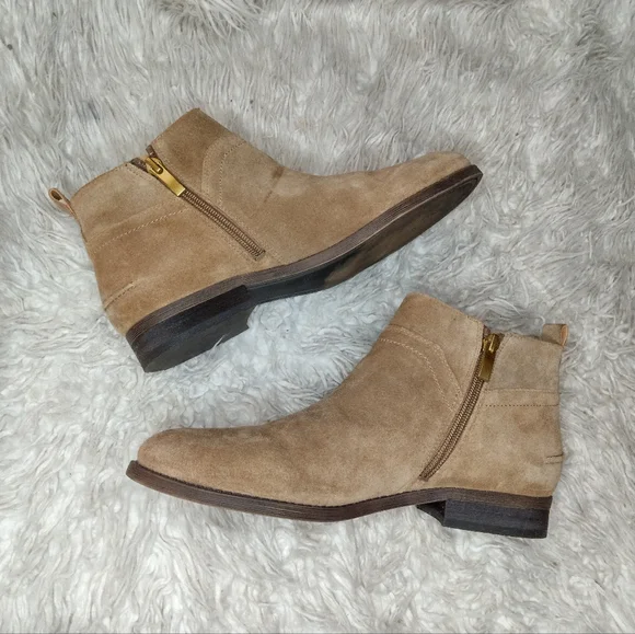 Franco Sarto Kelton Suede Tan Booties Size 8M - Picture 3 of 9